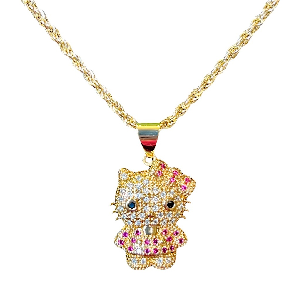 Hello Kitty Pendant W/Chain - Picture 1 of 5
